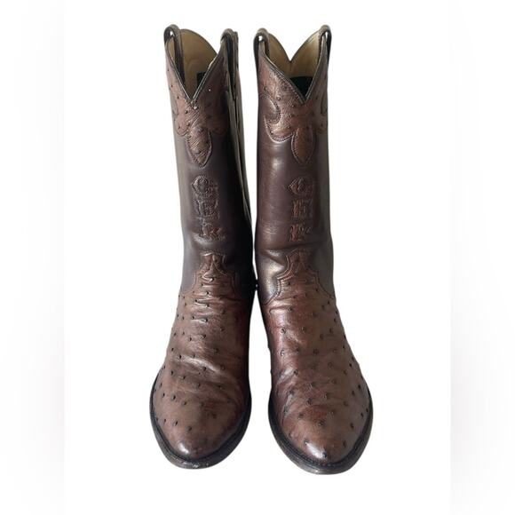 Wheeler Boot Co Houston Custom Brown Full Quill Ostrich Cowboy Boots 9.5 main image 6